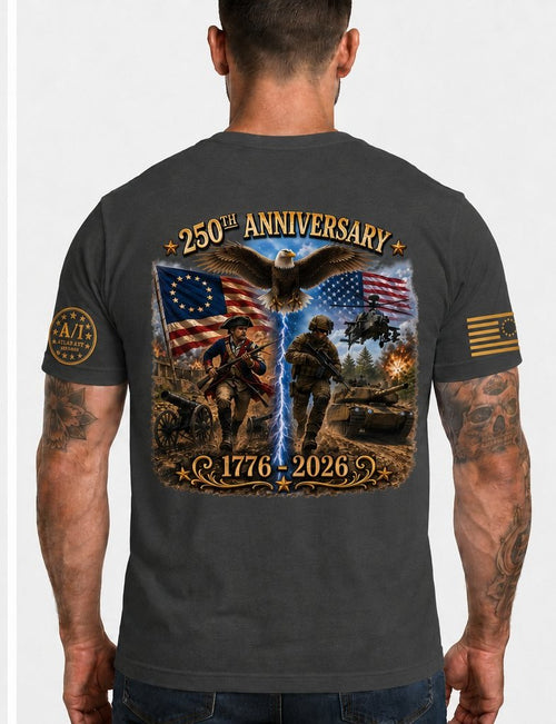 1776 250th Anniversary Tee - Charcoal Back