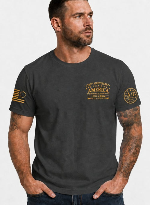1776 250th Anniversary Tee - Charcoal Front