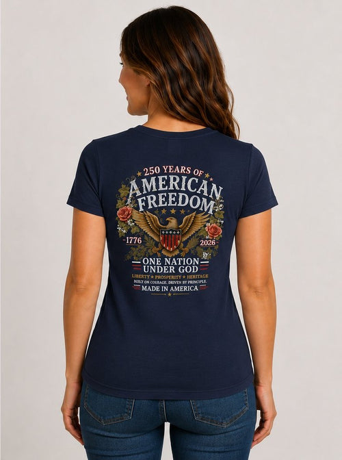 Amber Waves 250th Anniversary Tee - Midnight Navy Back