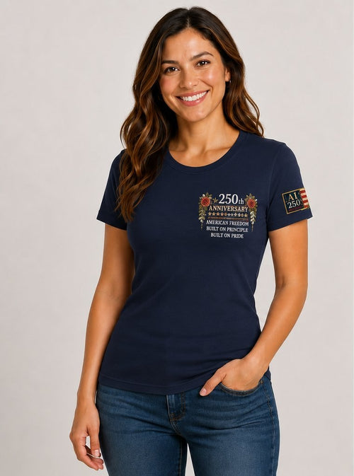 Amber Waves 250th Anniversary Tee - Midnight Navy Front